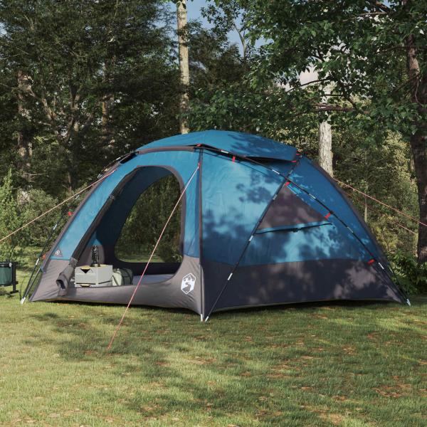 ARDEBO.de - Kuppelzelt mit abnehmbarem Regenfly 12 Personen Blau