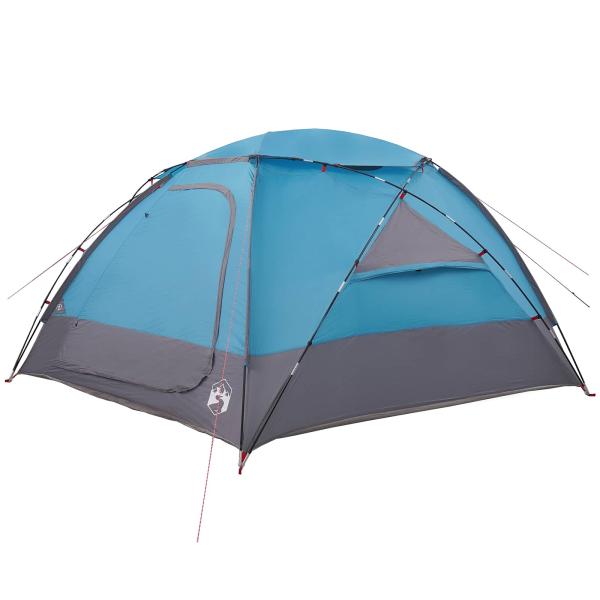 Kuppelzelt mit abnehmbarem Regenfly 12 Personen Blau