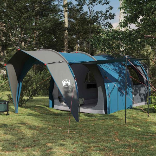 ARDEBO.de - Tunnelzelt 6 Personen Blau 185T Polyester mit PU-Beschichtung