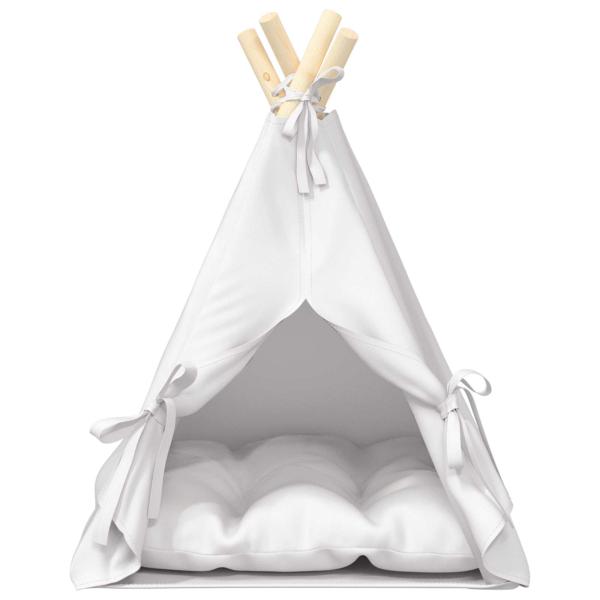 Haustier-Tipi mit Kissen Weiß 40 x 40 x 50 cm Polyester