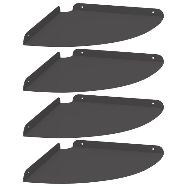 Eckregal zum Schweben Eckhalterung 4 Stk. Schwarz