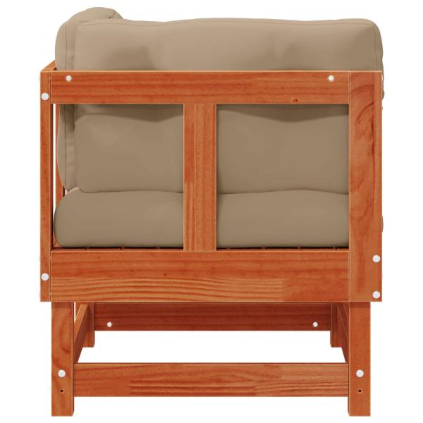 2 Stk. Gartenecksofa Massives Kiefernholz Wachsbraun