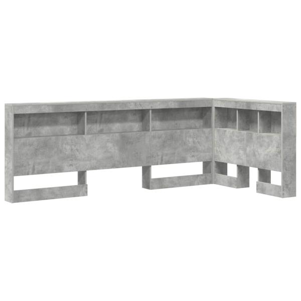 Aufbewahrungskopfteil mit Regal Beton Grau 75 cm Holzwerkstoff