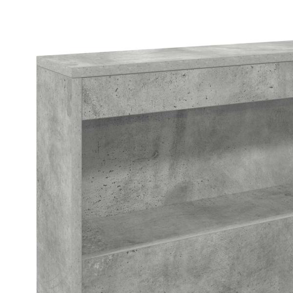 Aufbewahrungskopfteil mit Regal Beton Grau 75 cm Holzwerkstoff