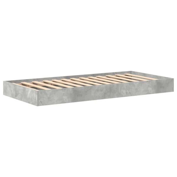 Bücherregal-Bett mit Regal Betongrau 75 x 190 cm Holzwerkstoff