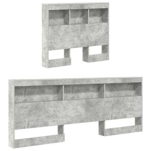 Bücherregal-Bett mit Regal Betongrau 75 x 190 cm Holzwerkstoff