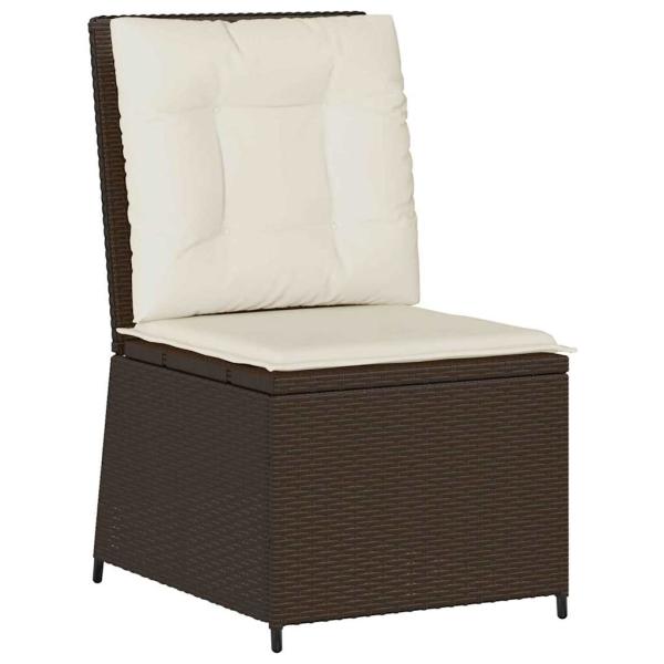 Garten-Sofa mit Kissen Schwarz und Cremeweiß Poly-Rattan