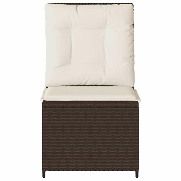 Garten-Sofa mit Kissen Schwarz und Cremeweiß Poly-Rattan