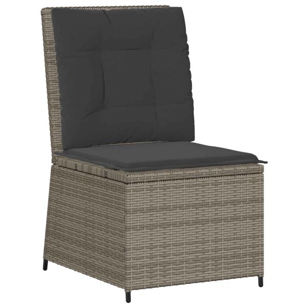 Garten-Sofa mit Kissen Grau Poly-Rattan