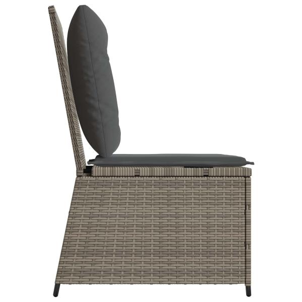 Garten-Sofa mit Kissen Grau Poly-Rattan