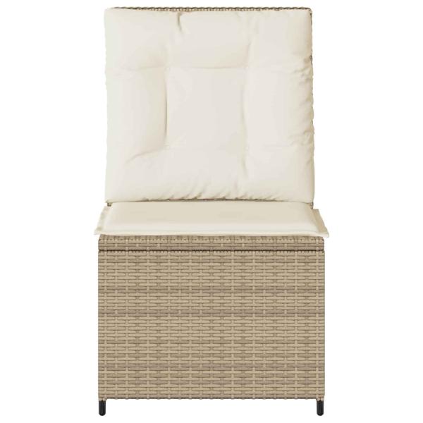 Garten-Sofa mit Kissen Schwarz und Cremeweiß Poly-Rattan