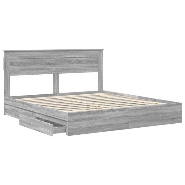 Aufbewahrungsbett Sonoma-Grau 200 x 200 cm Holzwerkstoff
