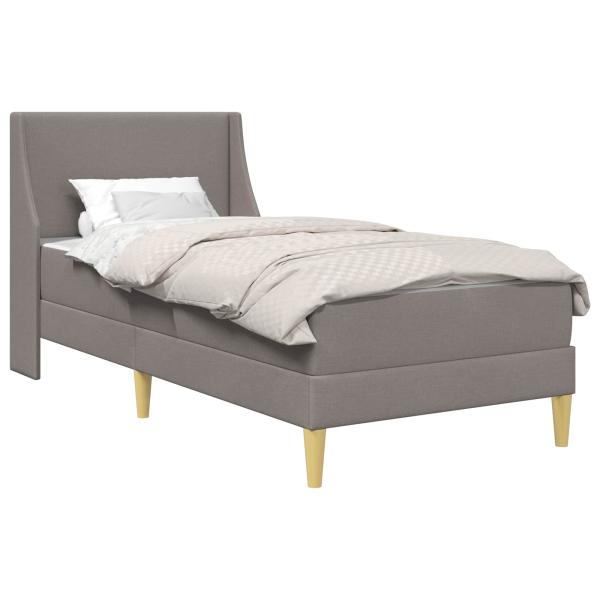 Bettgestell mit Matratze 80x 200 cm Abnehmbarer Bezug Taupe