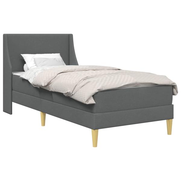 Bettgestell mit Matratze Grau 90 x 190 cm Polyester