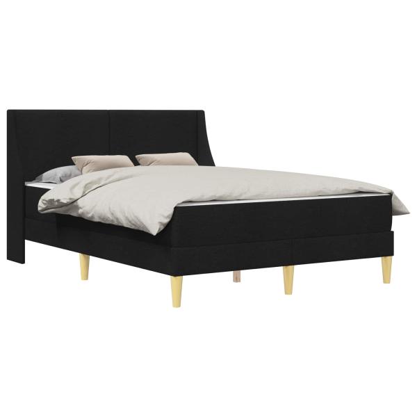 Bettgestell mit Matratze Schwarz 120 x 190 cm Polyester