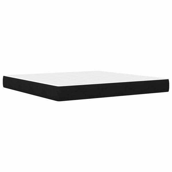 Bettgestell mit Matratze Schwarz 180 x 200 cm Polyester