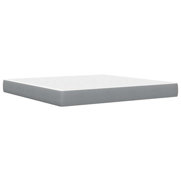 Bettgestell mit Matratze Hellgrau 200 x 200 cm Polyester