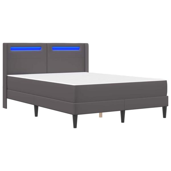 Bettgestell mit Matratze Grau 120 x 200 cm Kunstleder