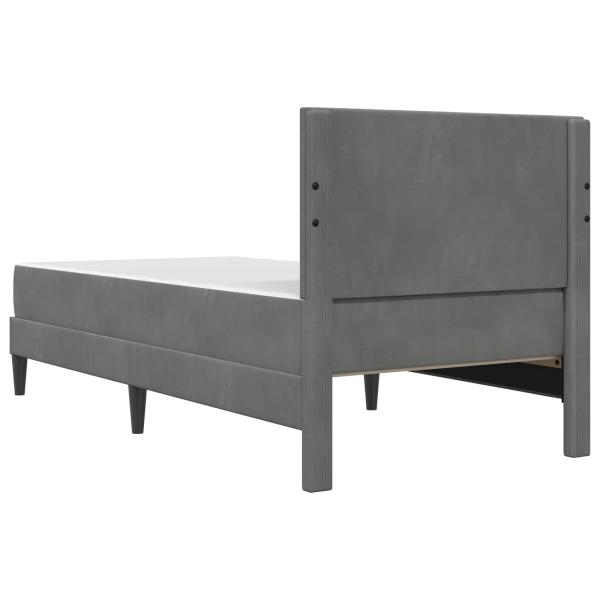 Bettgestell mit Matratze Dunkelgrau 90 x 190 cm Samt