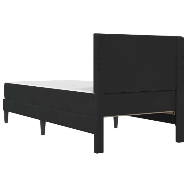 Bettgestell mit Matratze mit Kopfteil Schwarz 90 x 190 cm Samt
