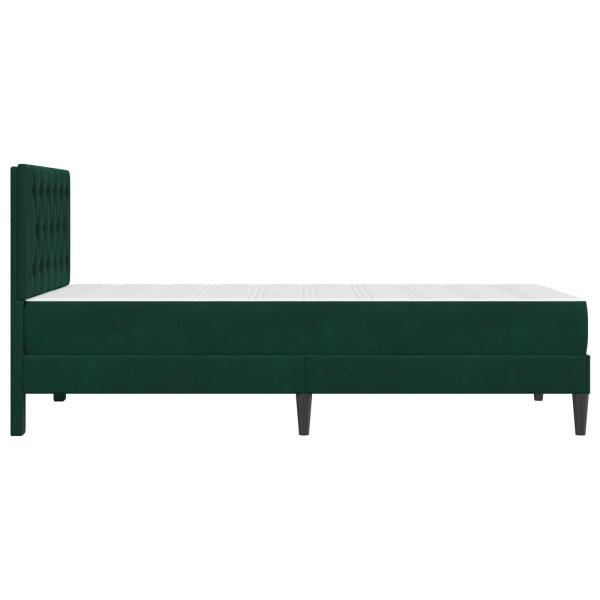 Bettgestell mit Matratze Dunkelgrün 90 x 200 cm Samt
