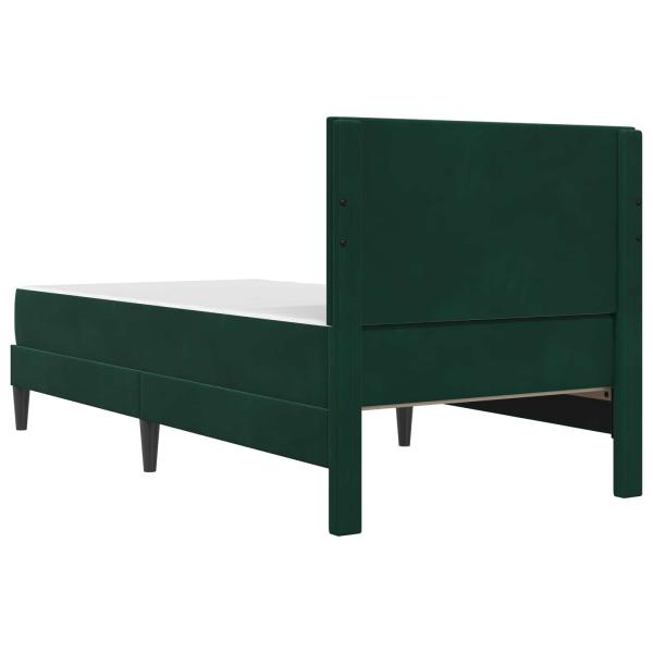 Bettgestell mit Matratze Dunkelgrün 100 x 200 cm Samt