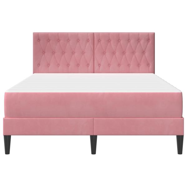 Bettgestell mit Matratze mit Kopfteil Rosa 120 x 200 cm Samt