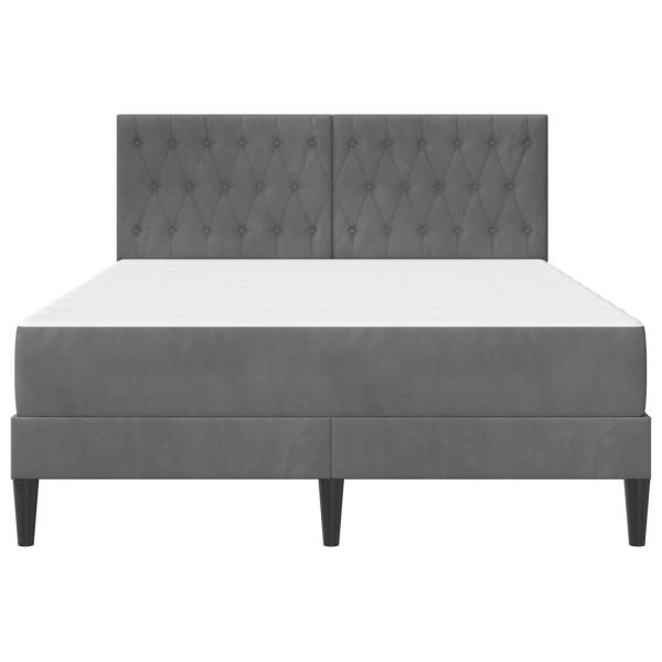 Bettgestell mit Matratze Dunkelgrau 140 x 200 cm Samt