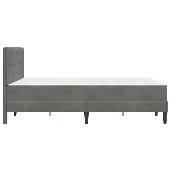 Bettgestell mit Matratze Dunkelgrau 140 x 200 cm Samt