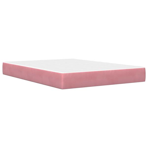 Bettgestell mit Matratze mit Kopfteil Rosa 140 x 200 cm Samt