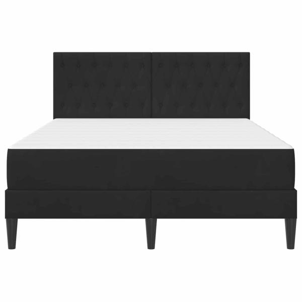 Bettgestell mit Matratze mit Kopfteil Schwarz 160 x 200 cm Samt