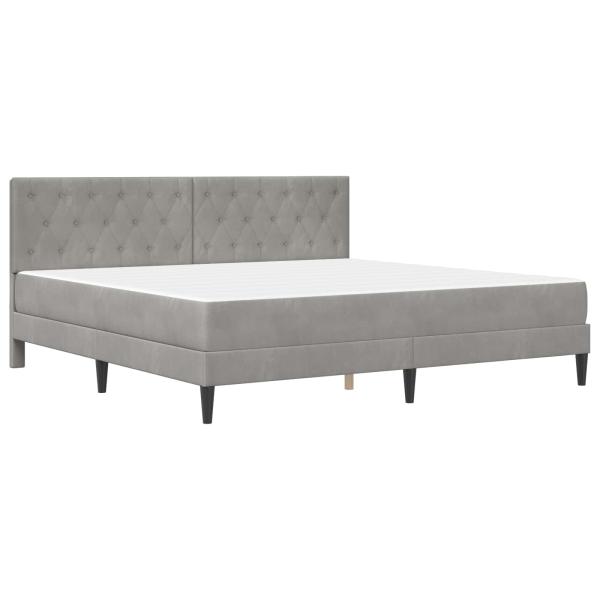 Bettgestell mit Matratze Hellgrau 180 x 200 cm Samt