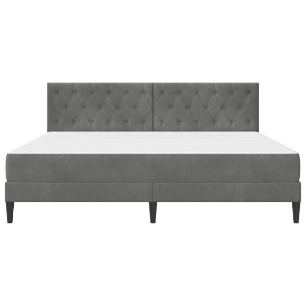 Bettgestell mit Matratze Dunkelgrau 180 x 200 cm Samt