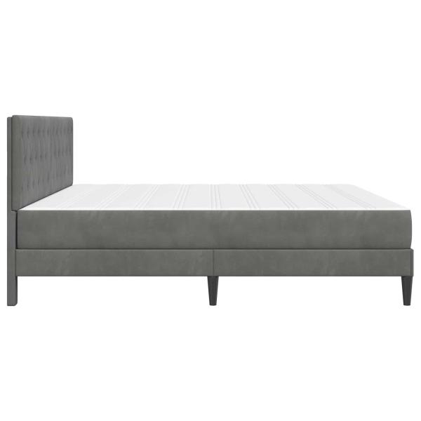 Bettgestell mit Matratze Dunkelgrau 180 x 200 cm Samt