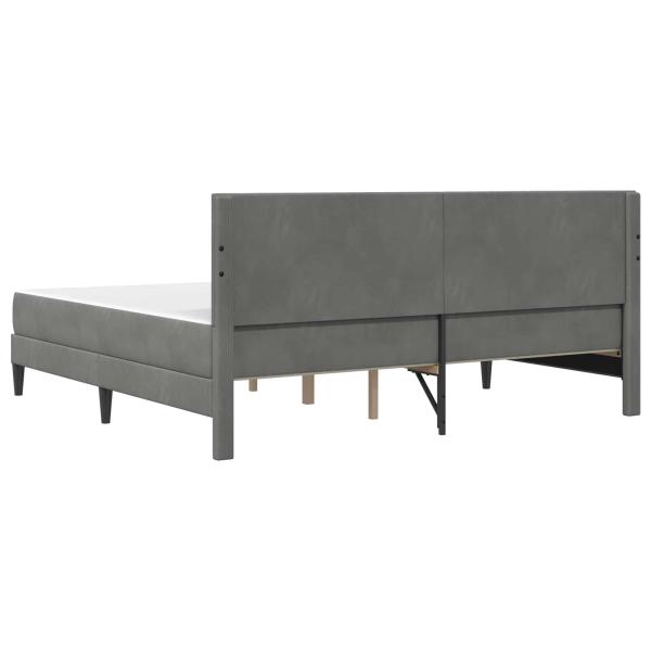 Bettgestell mit Matratze Dunkelgrau 180 x 200 cm Samt