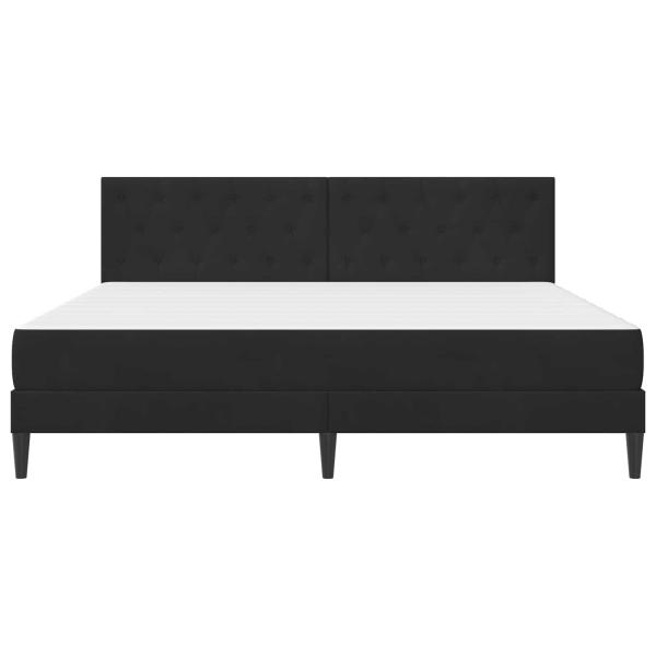 Bettgestell mit Matratze mit Kopfteil Schwarz 180 x 200 cm Samt