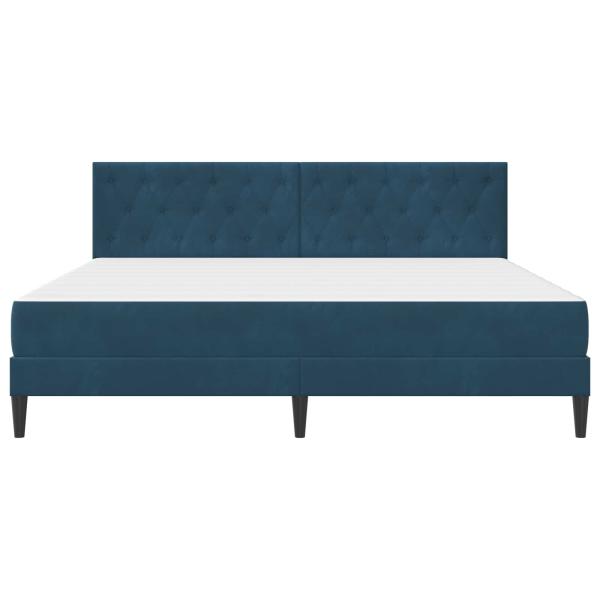 Bettgestell mit Matratze mit Kopfteil Blau 180 x 200 cm Samt