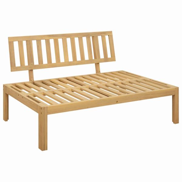 Mittelsofa Einheit Helles Akazie und cremeweiß Akazienholz