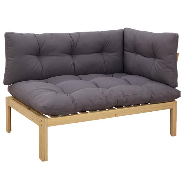 Garten Pallet Sofa Einheiten 2 Stück Hellbraun und Dunkelgrau