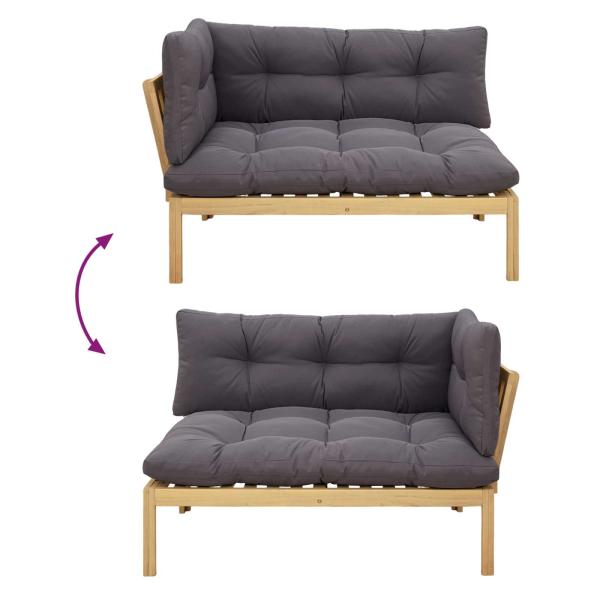 Garten Pallet Sofa Einheiten 2 Stück Hellbraun und Dunkelgrau