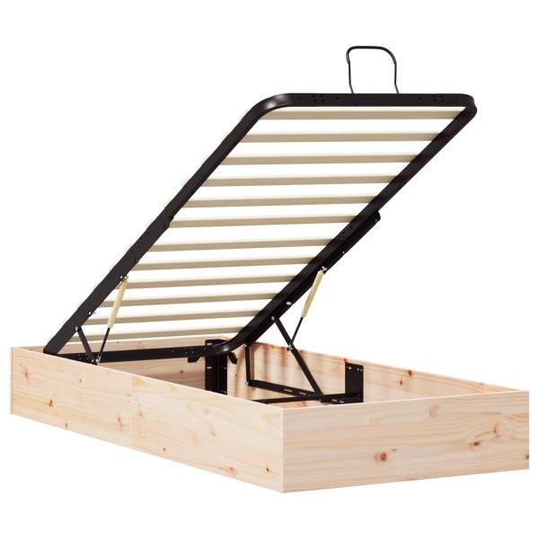 Ottoman Bettgestell mit Stauraum Natur 90 x 190 cm