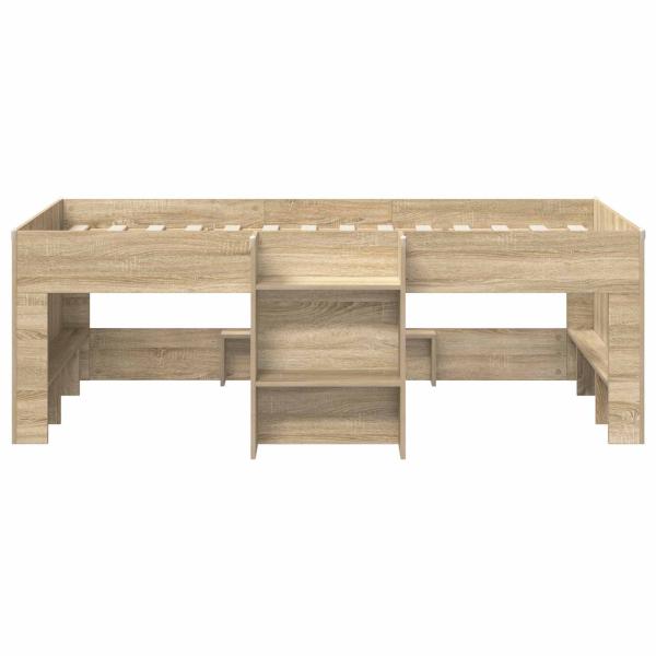 Hochbett für Kinder Sonoma-Eiche 90 x 200 cm Holzwerkstoff