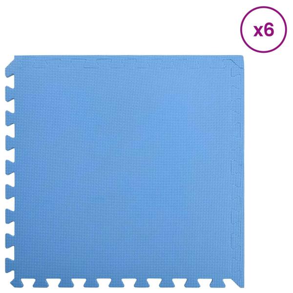 Pool Bodenschutzmatte 6 stk. Blau 2,16 ? EVA-Schaum
