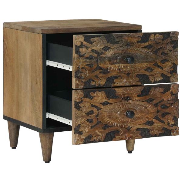 Nachttisch Braun 40 x 33,5 x 46 cm Massivholz Mango