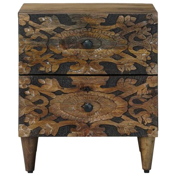 Nachttisch Braun 40 x 33,5 x 46 cm Massivholz Mango