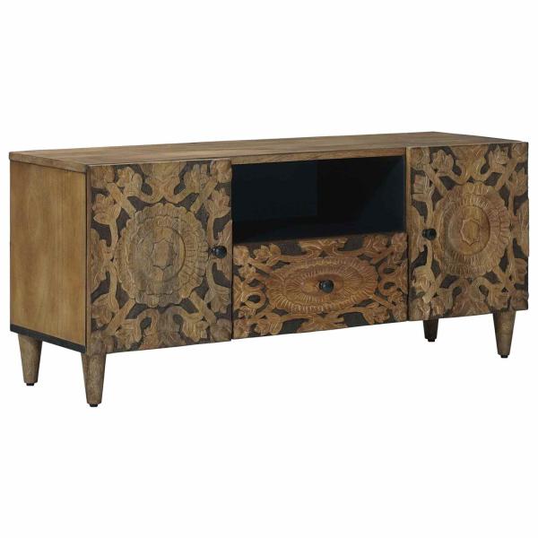 ARDEBO.de - TV-Schr?nk Braun 105 x 33 x 46 cm Massivholz Mango