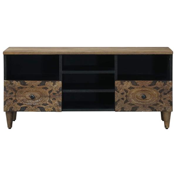TV-Schränk mit Regal Braun 100 x 33,5 x 46 cm Massivholz Mango