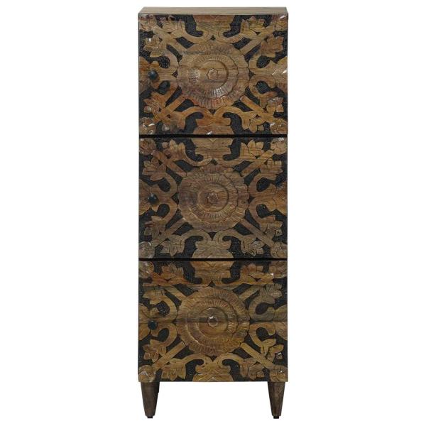 Hochschrank Braun 40 x 33,5 x 110 cm Massivholz Mango