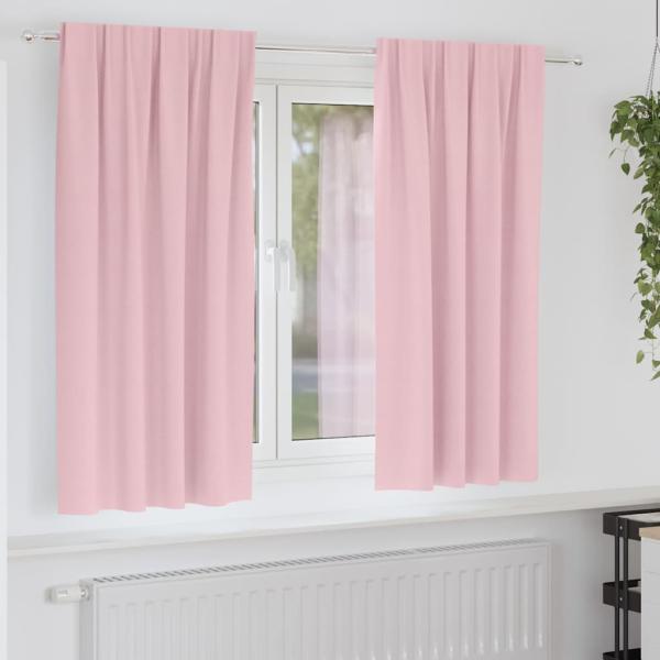 ARDEBO.de - Verdunkelungs-Vorhänge mit Ringen 2 Stk. Babyrosa 175 x 140 cm