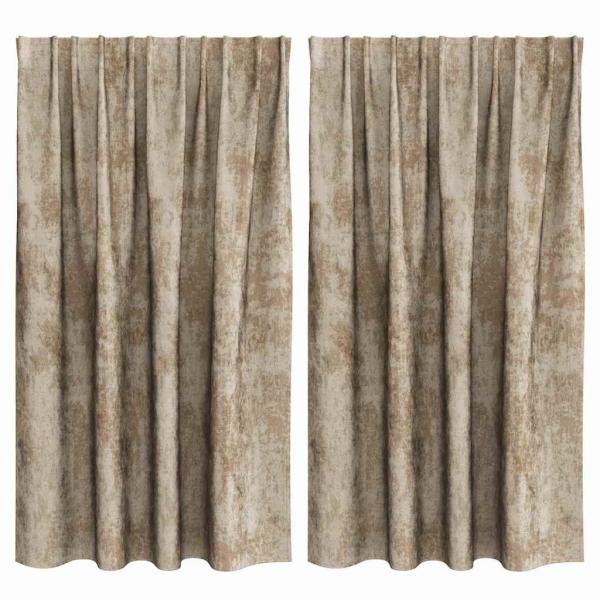Samtvorhänge 2 Stk. Champagner 140 x 140 cm Samt